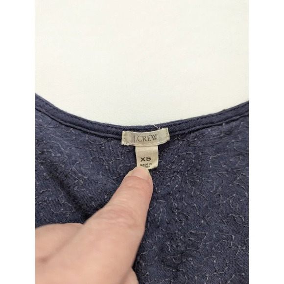 J Crew Sequin Scoop Neck Cotton Stretch Knit Top Size XS Aegean Blue - Picture 10 of 10